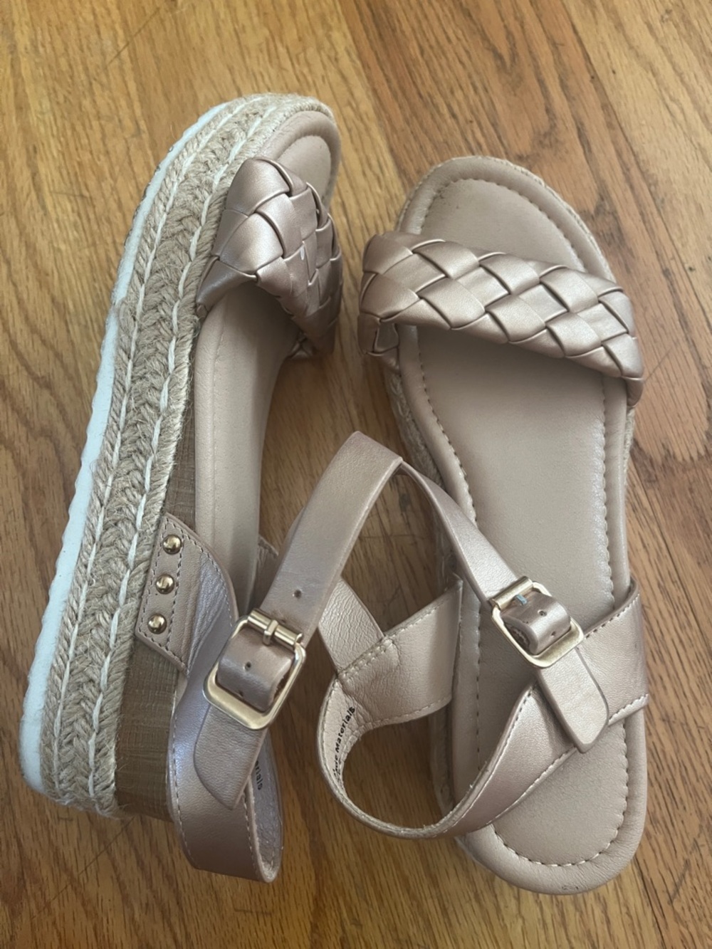 Braided Espadrille Platform Sandal - Champagne